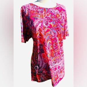 CHICO Paisley Print Women's Top - Pink and Red